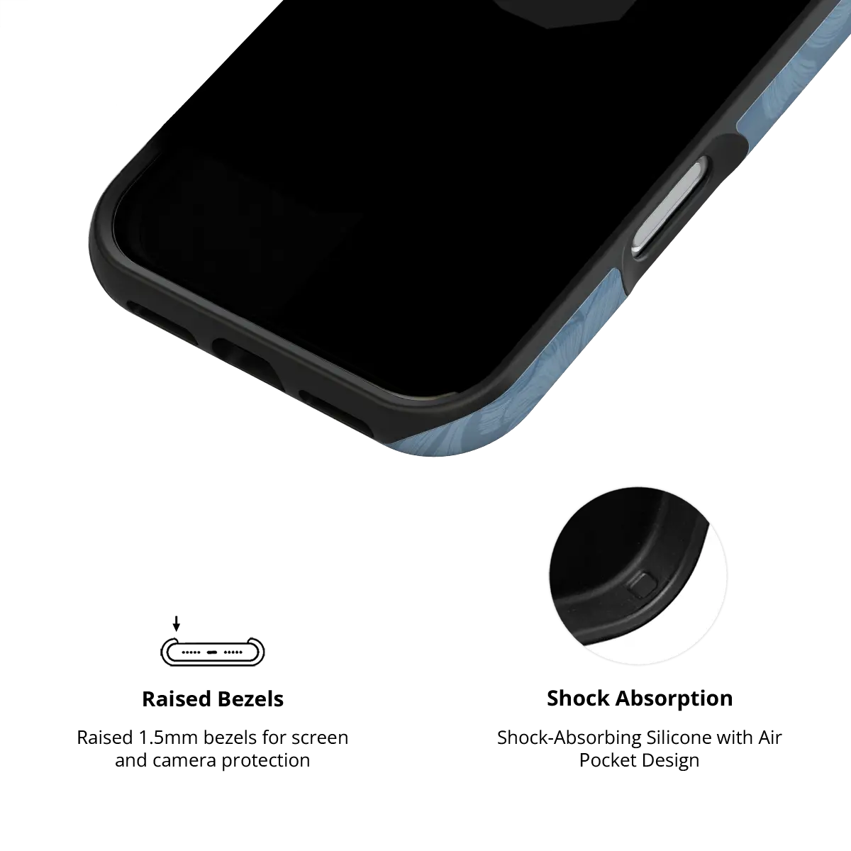Cerulean | Dusty Blue Minimalist Floral Phone Case