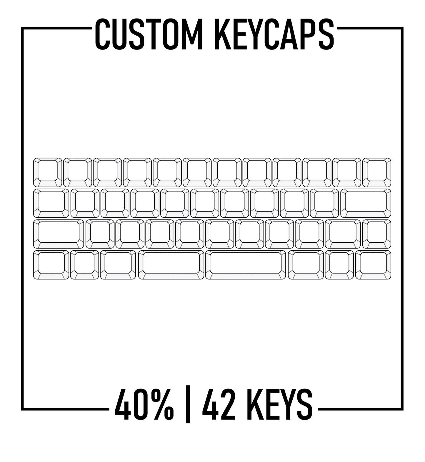 40% Keyboard Custom Keycaps ( ANSI | 42 Keys )