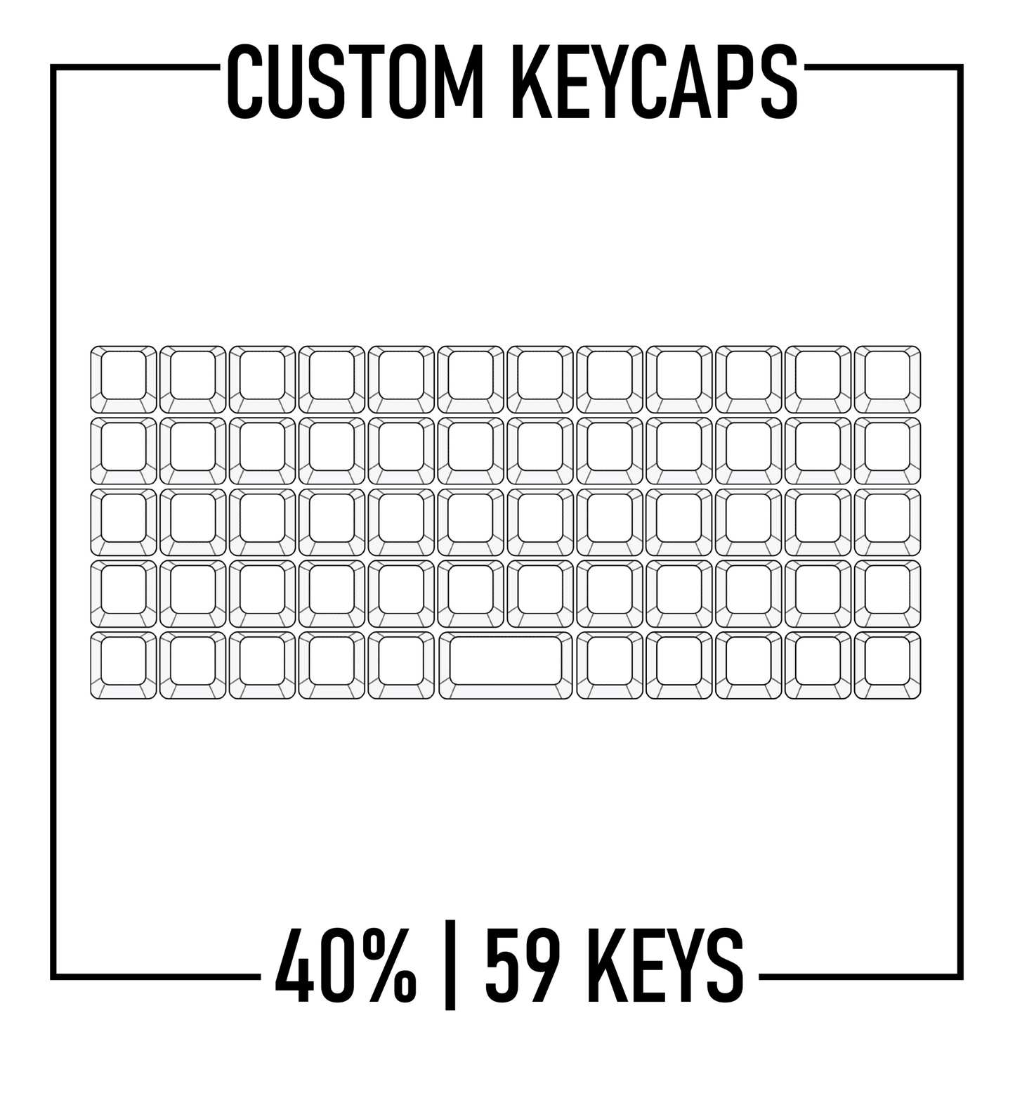 40% Keyboard Custom Keycaps ( ANSI | 59 Keys )