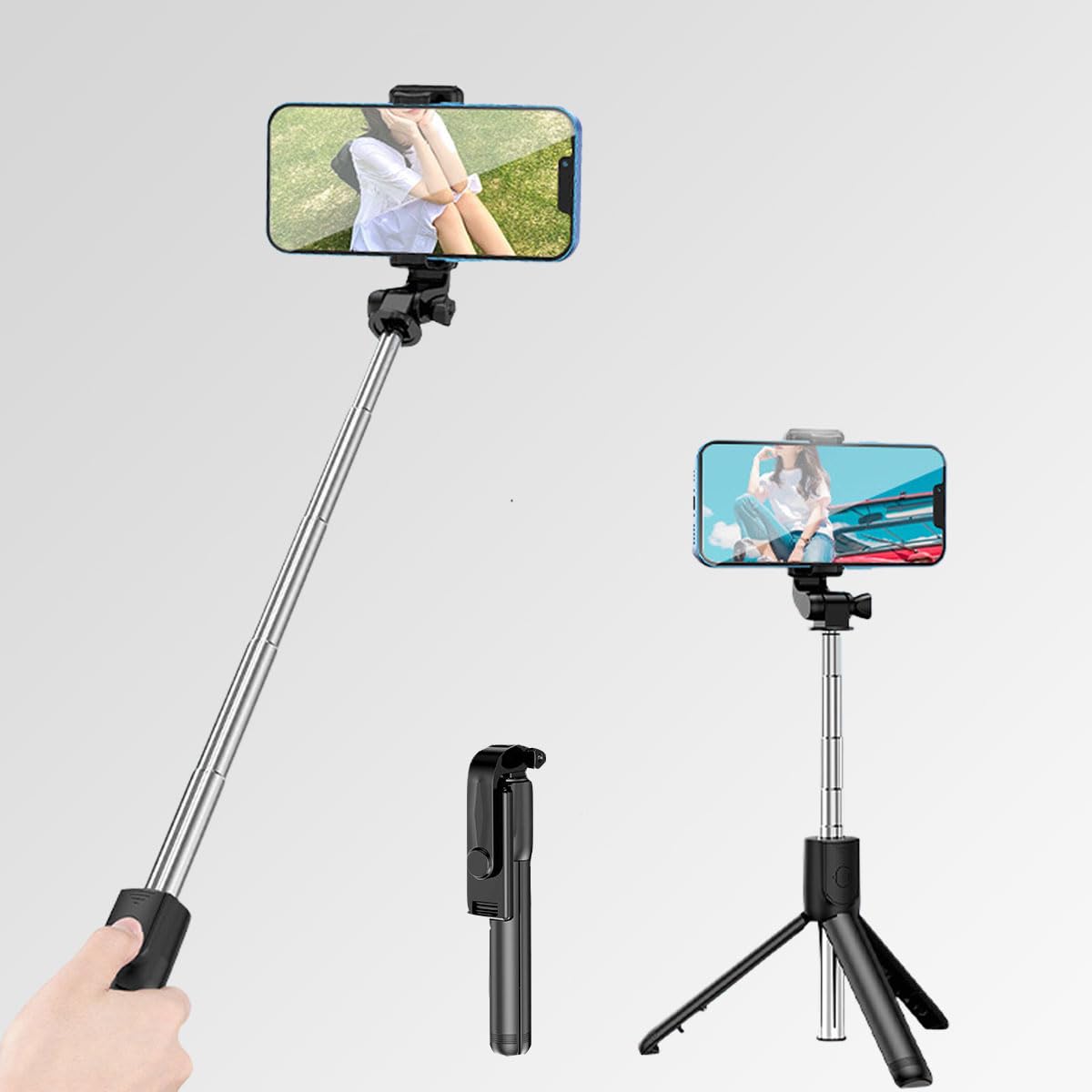Selfie Stick Tripod 28" — Extendable Phone Tripod with 360° Rotation Holder for Travel, Vlog & Selfies, Universal iPhone & Android