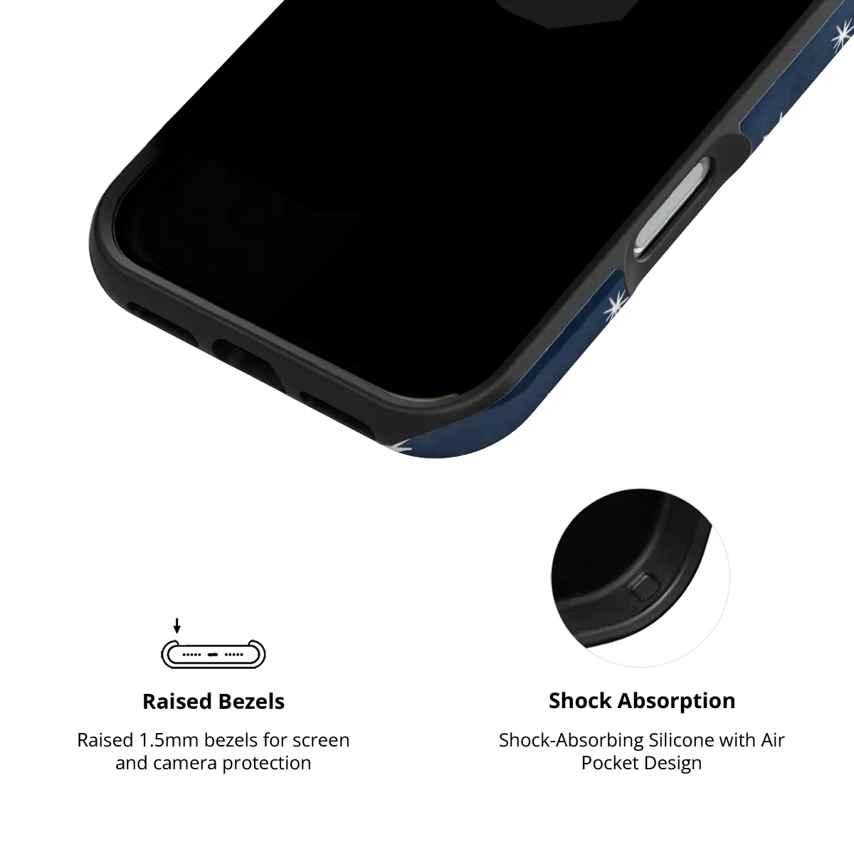 Starglimmer | Deep Blue Hand-Drawn Star iPhone Case