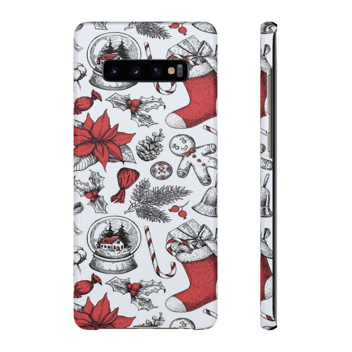 Samsung Clear Silicone Phone Case with Christmas Holiday Pattern – Festive Protection for Your Device