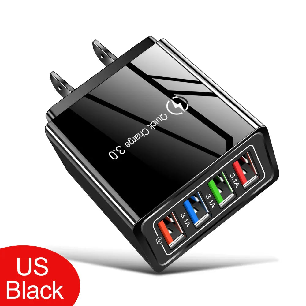 For iPhone 14 USB Charger Quick Charge 3.0 For Samsung Xiaomi mi Tablets Mobile Phone Charger Adapter EU/US Plug Fast Charging