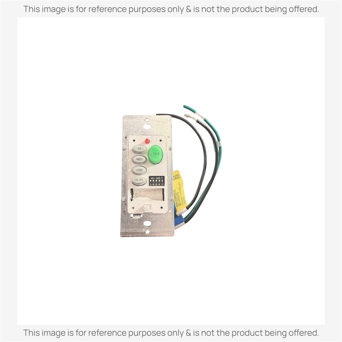 Hampton Bay UC9050H Wired Ceiling Fan Wall Plate Remote Control | 3-Speed | Up/Down light | Dimming| CHQ9050H | Wired | 4-dip - UC9050H