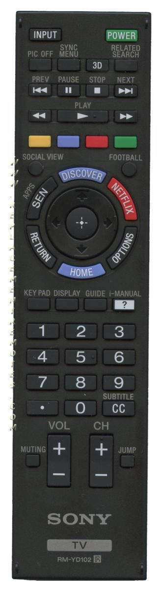 Sony RM-YD102 TV Remote Control - RMYD102