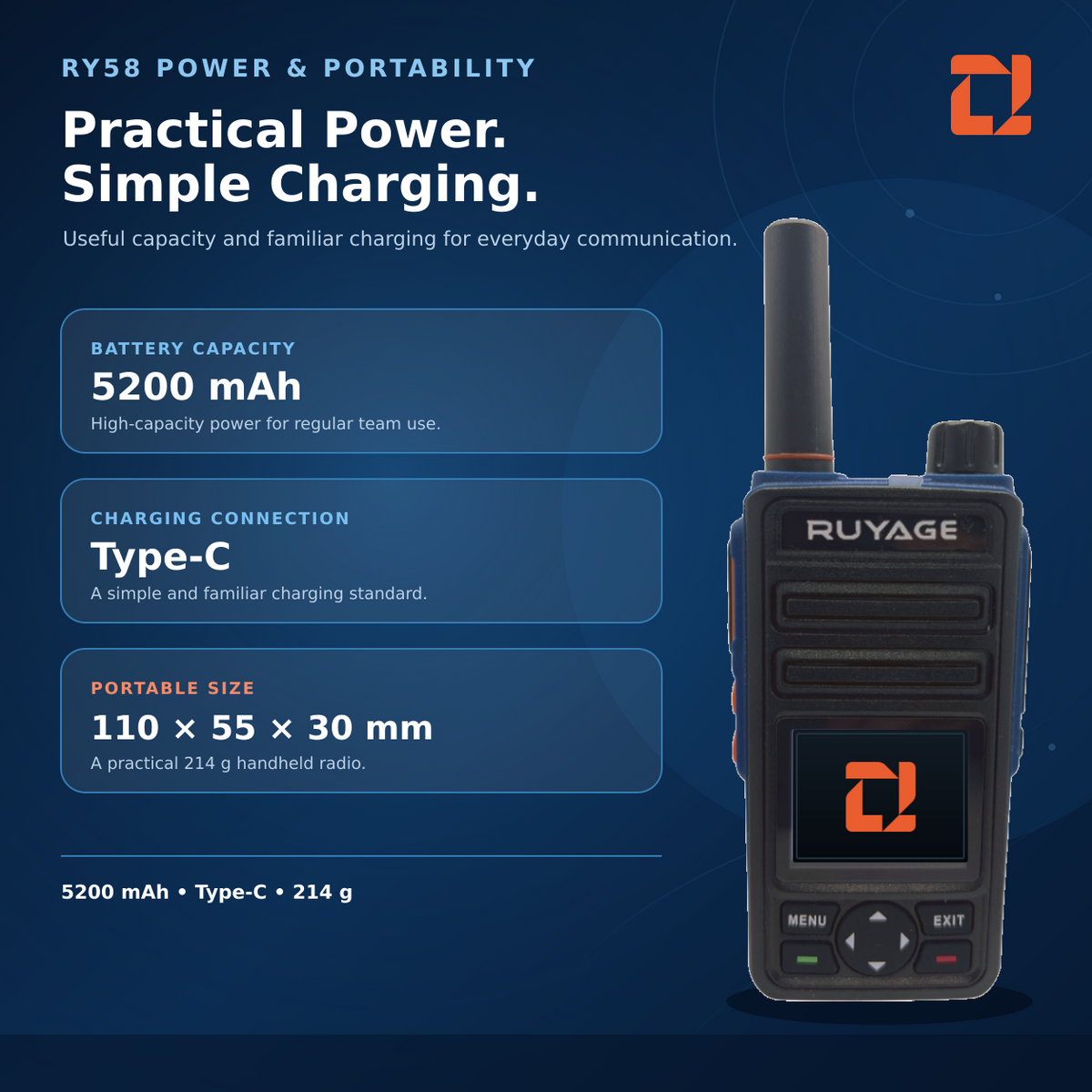 Ruyage Radio Zello Walkie-Talkie(RY58)
