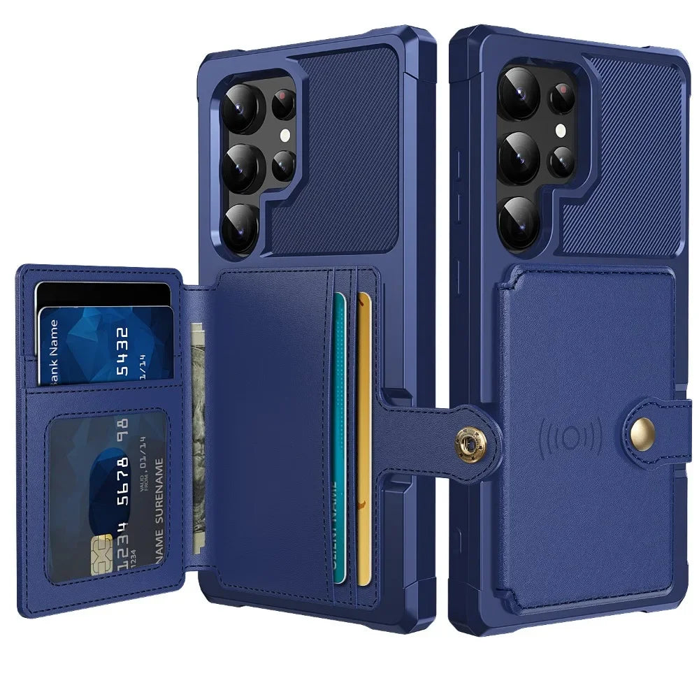 Card Wallet Case for Samsung Galaxy S24 S23 FE S25 S23 Plus S22 S21 Ultra A55 A35 A15 A54 A34 A53 A52S A52 A14 A05S A05 A24 A16