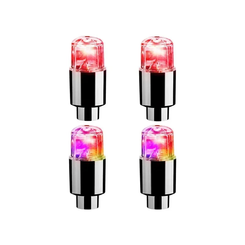2/4/8Pcs Colorful LED Wheel Lights Car Tire Valve Caps Neon Light Universal Motorcycle Bicycle Valve Cover Auto Accessories