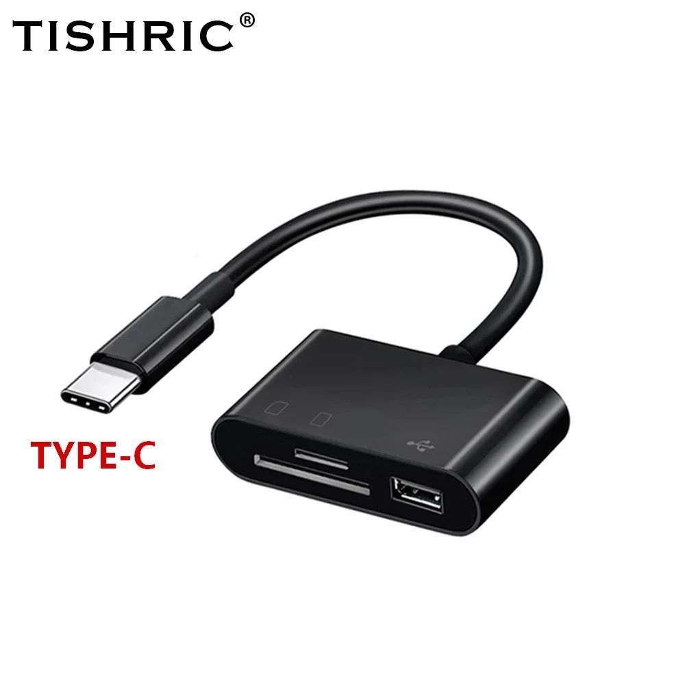 TISHRIC Type C Micro USB Adapter USB TF SD Card Reader USB-C Memory Card Adapter For Macbook Samsung Huawei XiaoMi Laptop Phone