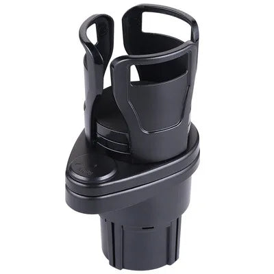 Universal Adjustable Car Cup Holder Expander 2-in-1 Car Organizer Snack Tray & Compass Design Portable Snack Rack Drink Storage