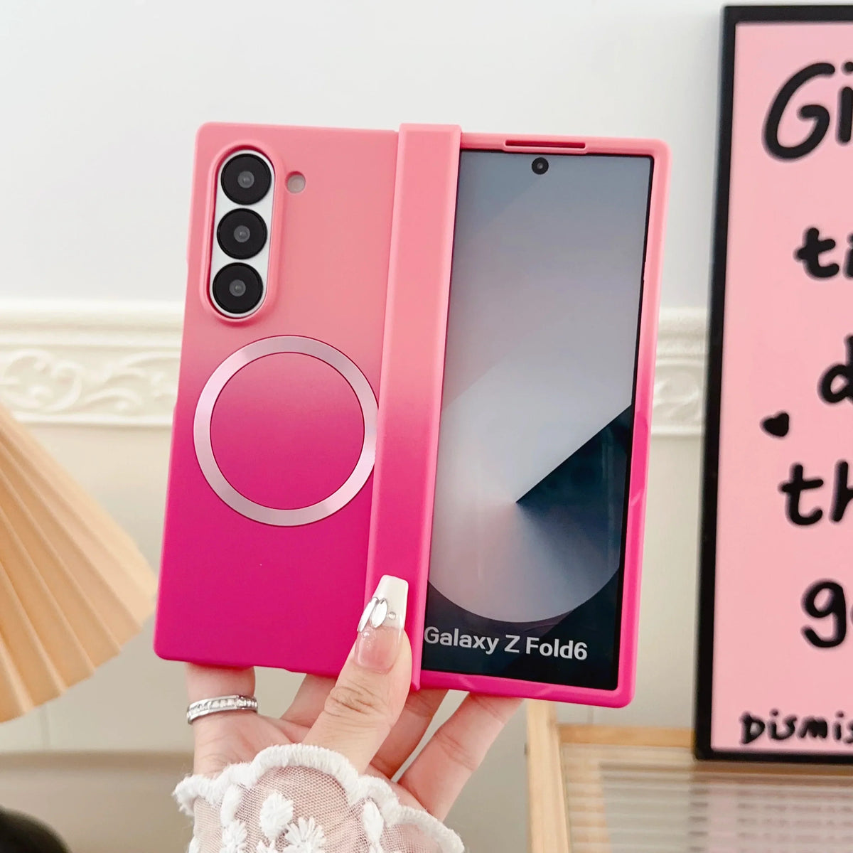 Magnetic for Magsafe Wireless Charging Gradient Phone Case for Samsung Galaxy ZFold 3 4 5 6 7 Liquid Silicone Bumper Cover Funda