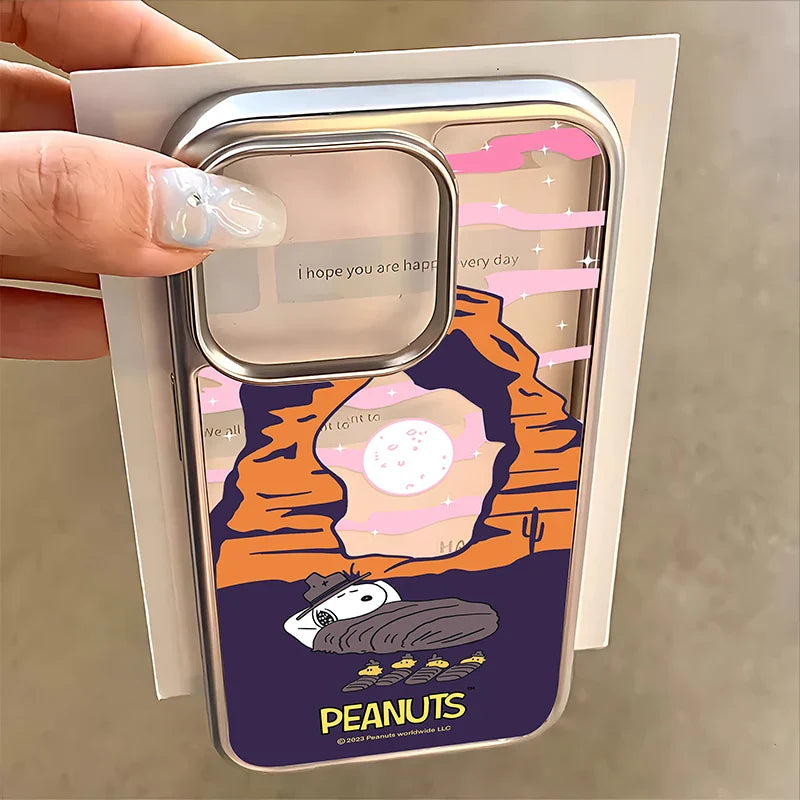 Cartoon Luxury Snoopies Hot Phone Case for IPhone 16 15 14 13 12 11 Pro Max X XR XSMAX 8 7 Plus Luxury Clear Back Cover