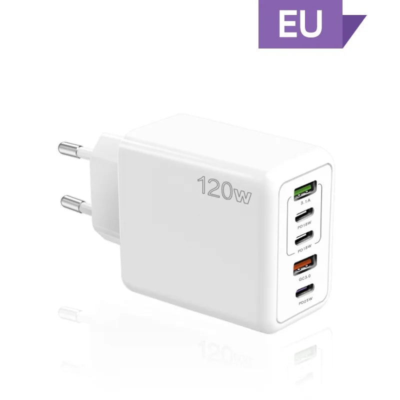 USB C Charger Fast Charging Type C 3 PD + 2 USB QC3.0 Mobile Phone Adapter For iPhone Xiaomi Samsung ipad Realme Tablet