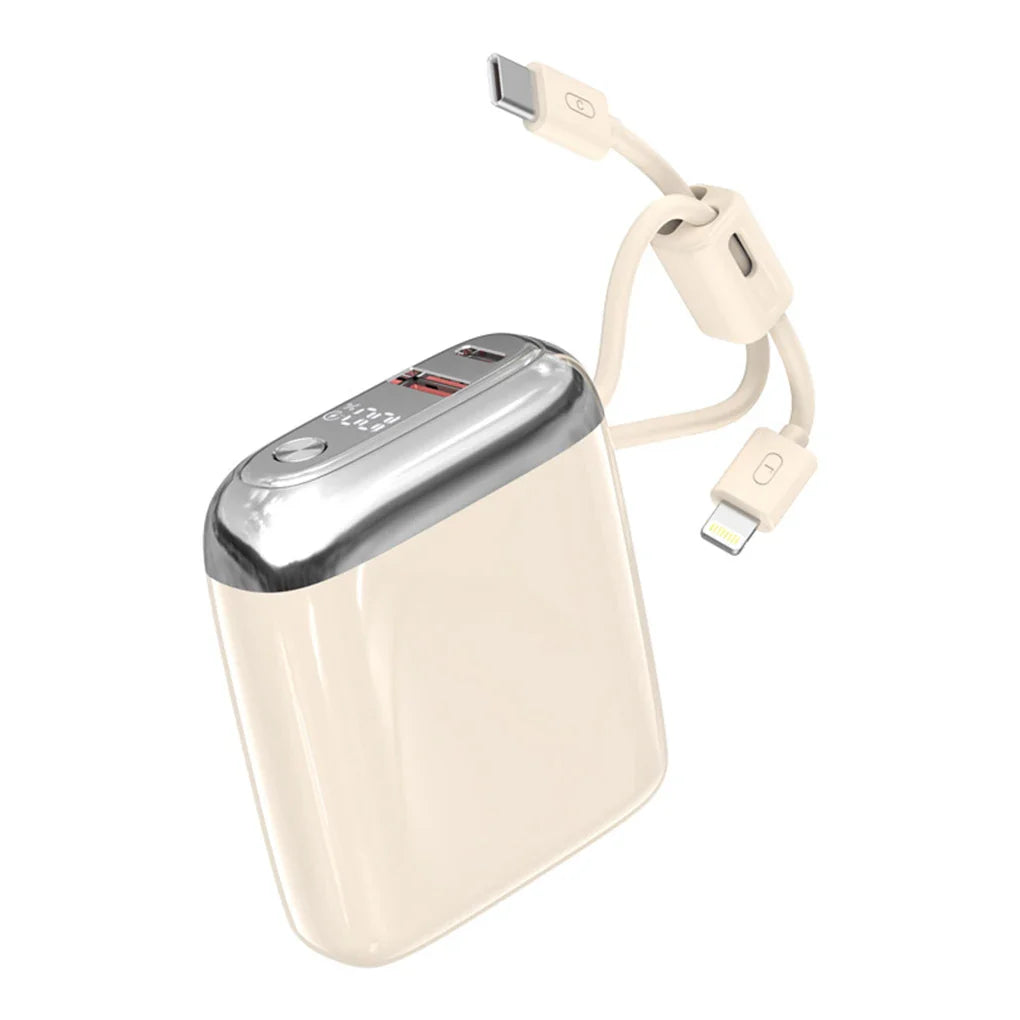 CCC 20000mAh Mini Power Bank 66W Super Fast Charging Built-in USB-C Cable PD3.0/QC3.0 Certified Portable Charger Travel-Friendly