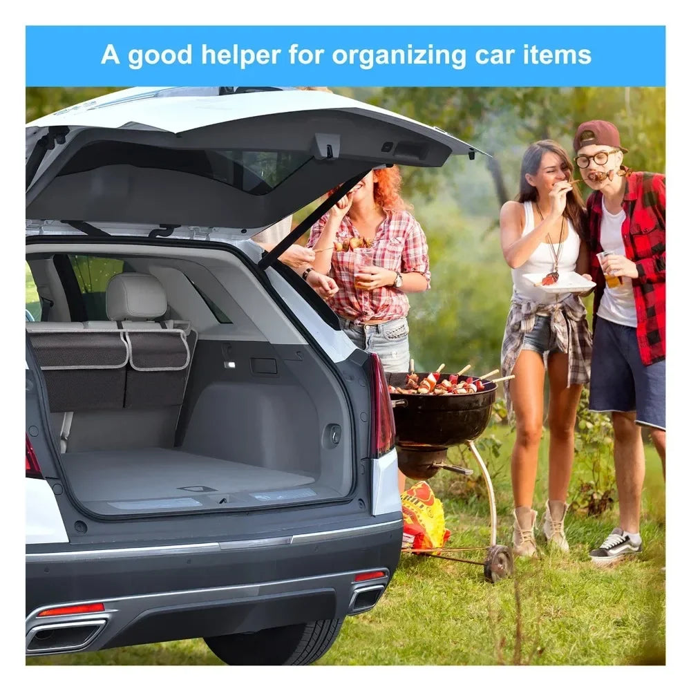 SUV Car Trunk Organizer Backseat Storage Bag Hanging Organizer for SUV Truck MPV with Multi Pockets Durable Seat Back Organizer