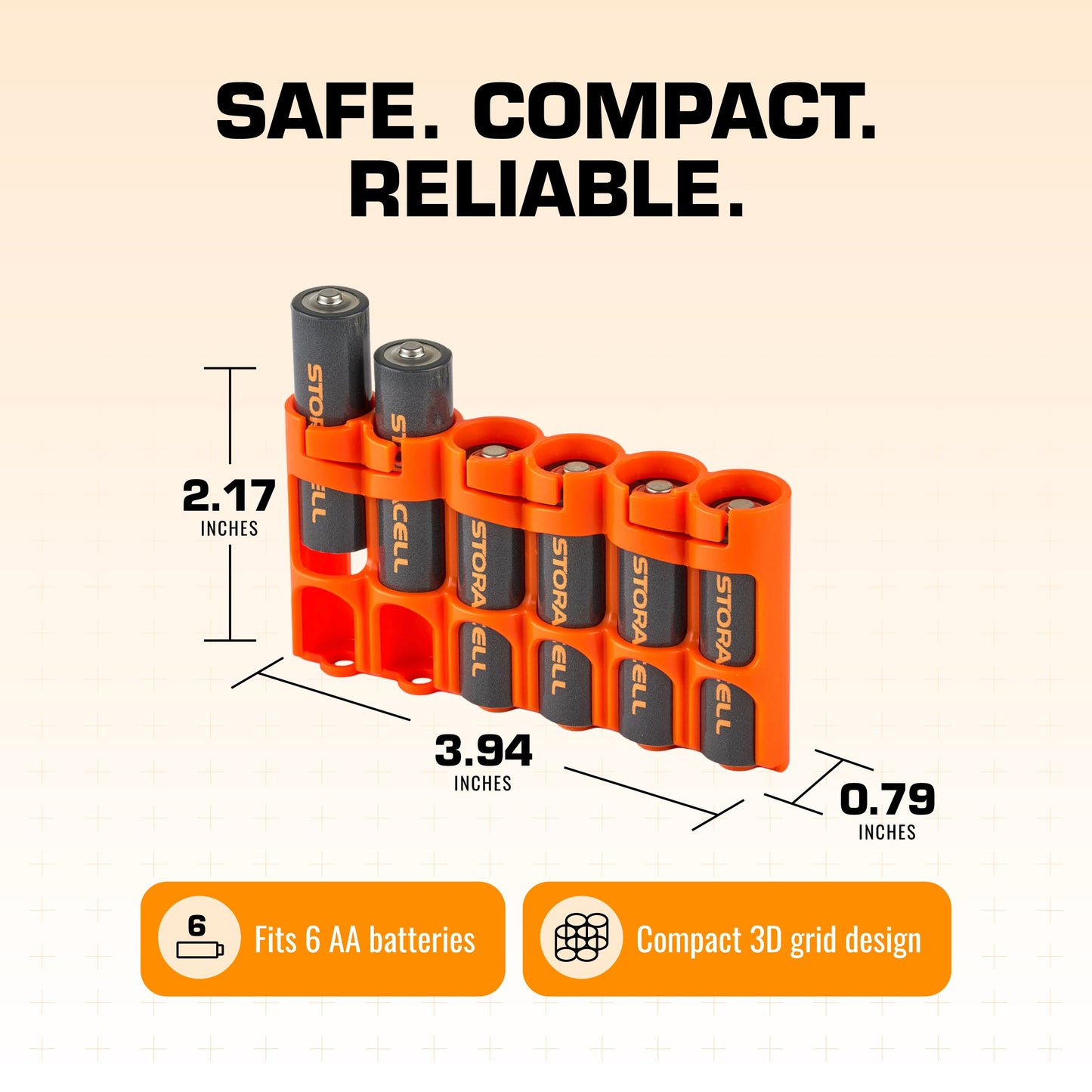 Slim Line AA 6 Pack (Orange)