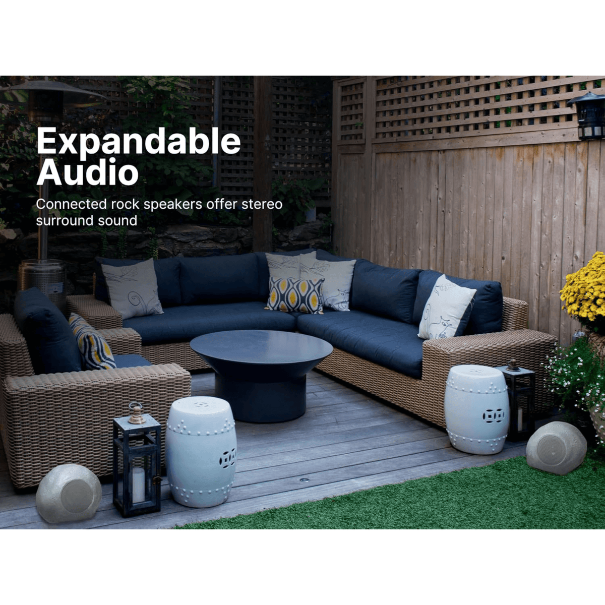 Emerson 1-Pair Mini Pebbles Duo Bluetooth Speakers with TWS