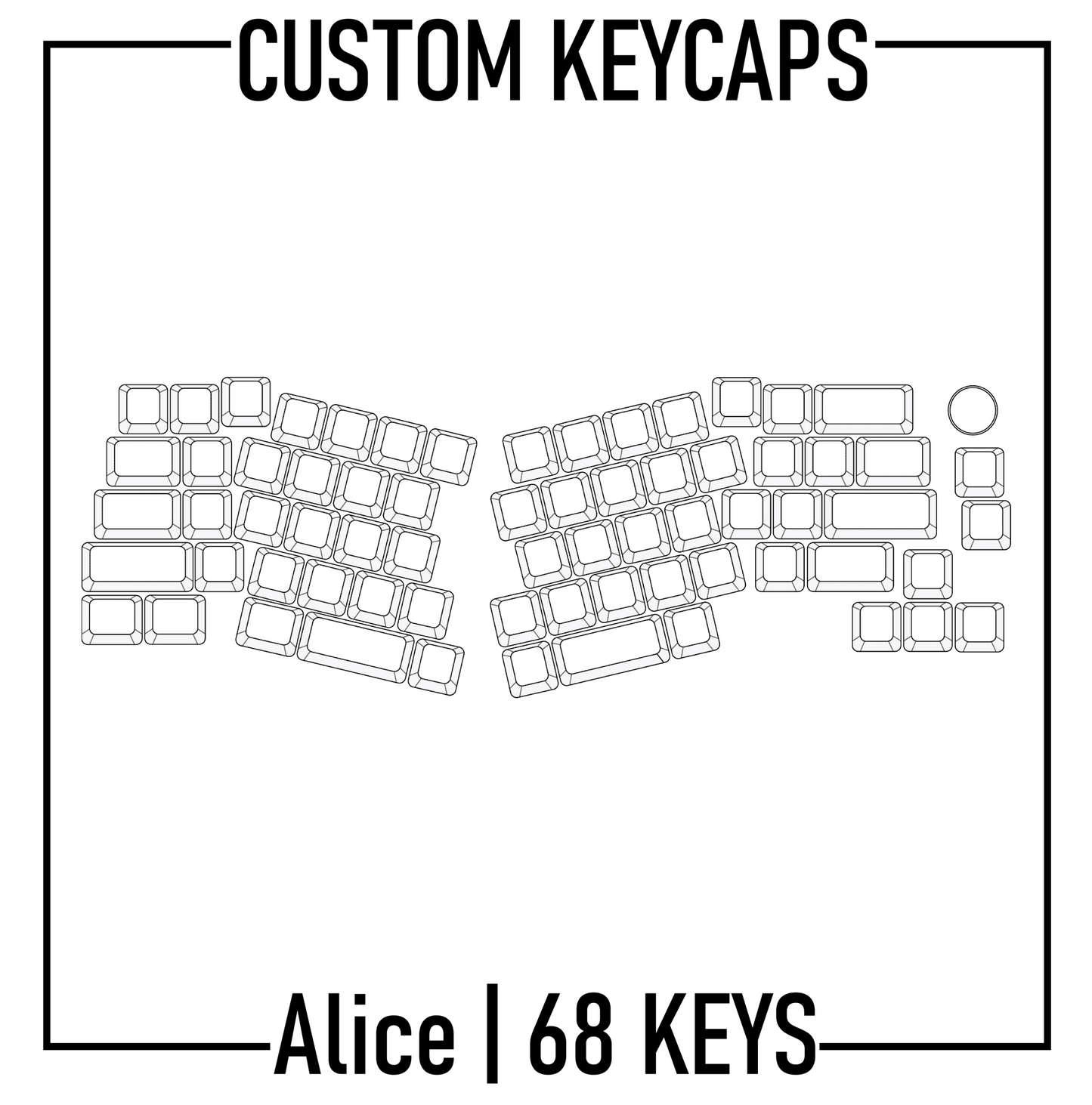 Alice Split Keyboard Custom Keycaps( ANSI | 69 Keys )