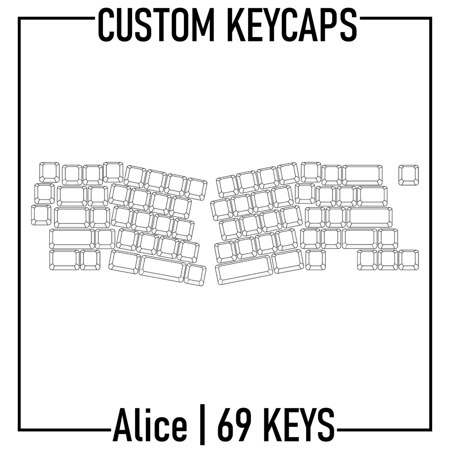 Alice Split Keyboard Custom PBT Keycaps( ANSI | 69 Keys )