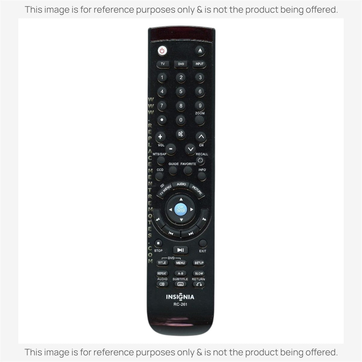 Insignia RC261 TV/DVD Combo Remote Control - ES06480