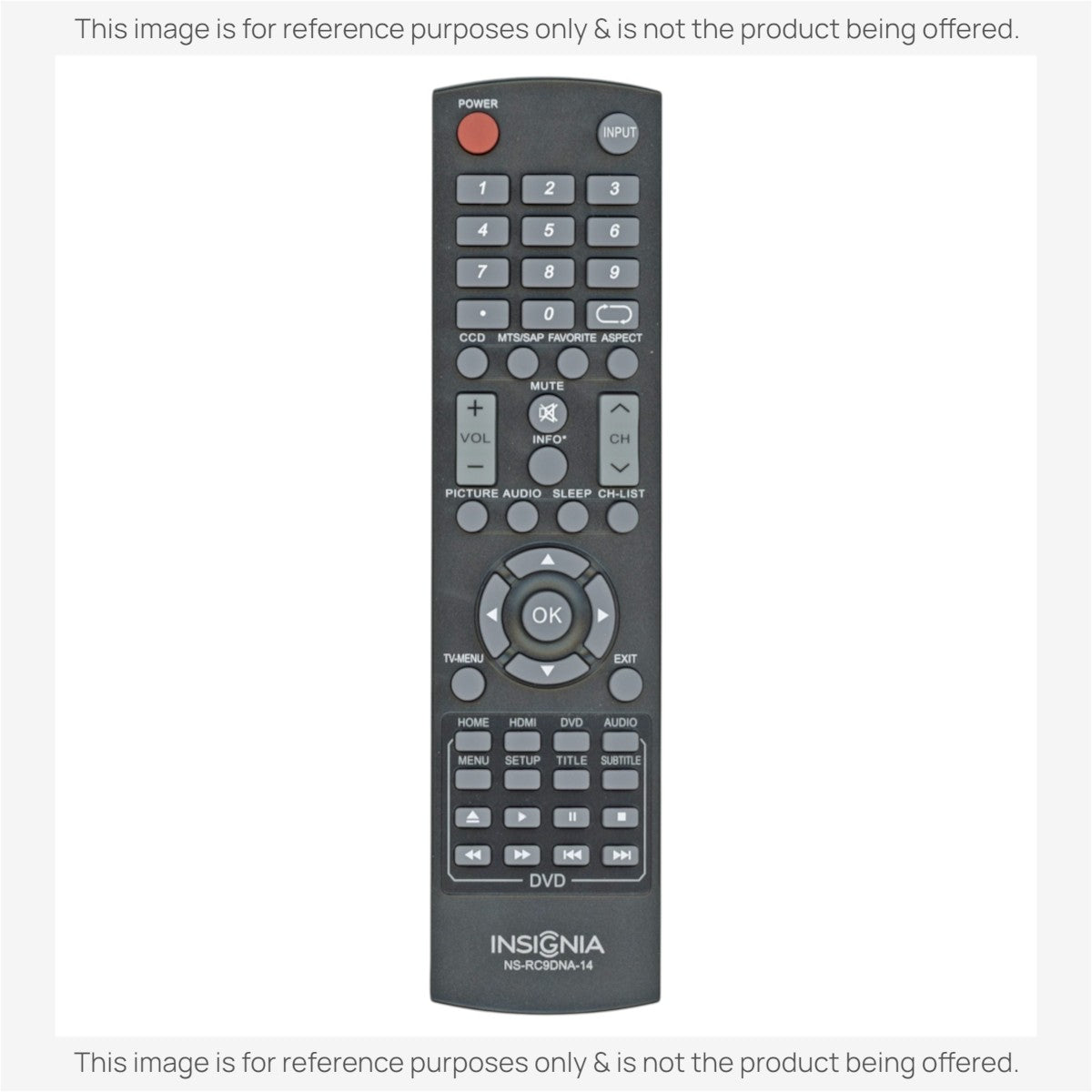 Insignia NSRC9DNA14 TV/DVD Remote Control