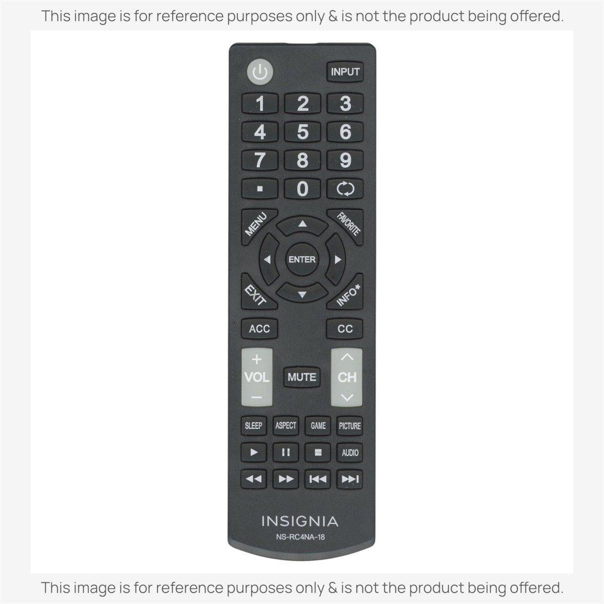 Insignia NSRC4NA18 TV Remote Control - NS-RC4NA-18 - 504Q3941105