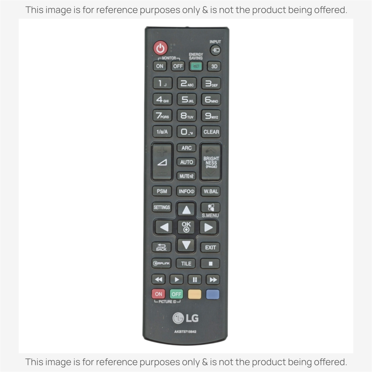LG AKB73715642 Commercial Monitor Display Remote Control - AKB73715642