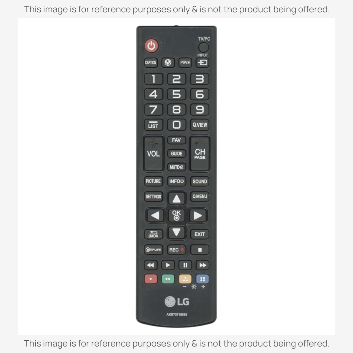 LG AKB73715689 TV Remote Control
