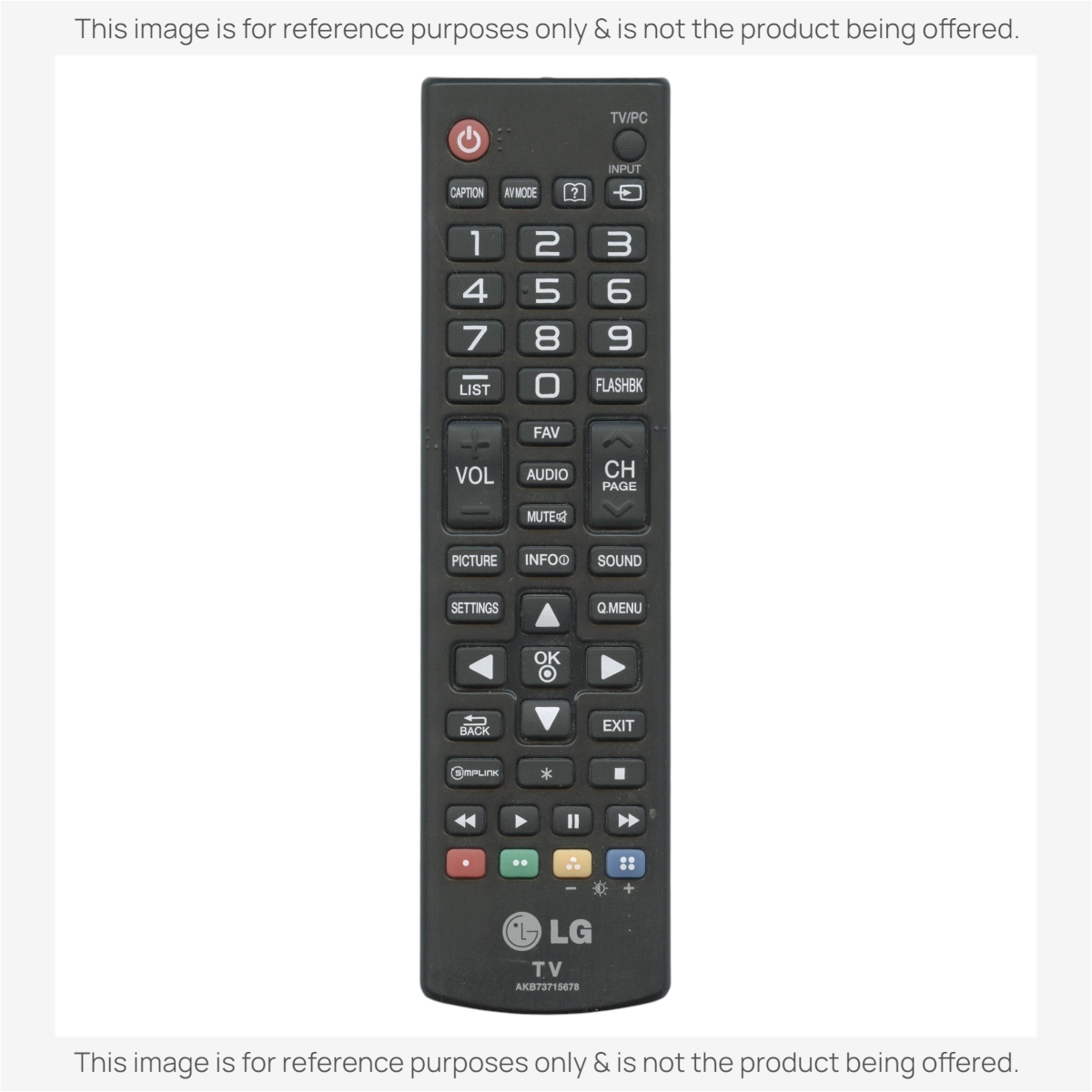 LG AKB73715678 TV Remote Control