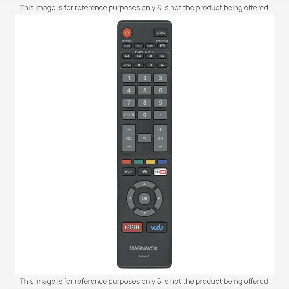 Magnavox NH410UP Smart TV Remote Control | Youtube | Netflix | Vudu - NH410UP