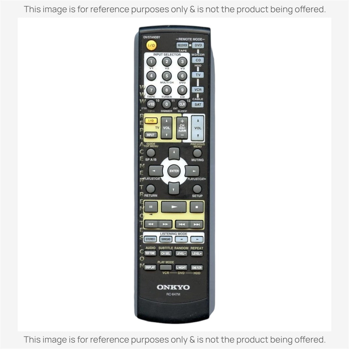 Onkyo RC647M Receiver Remote Control | RC-647M
