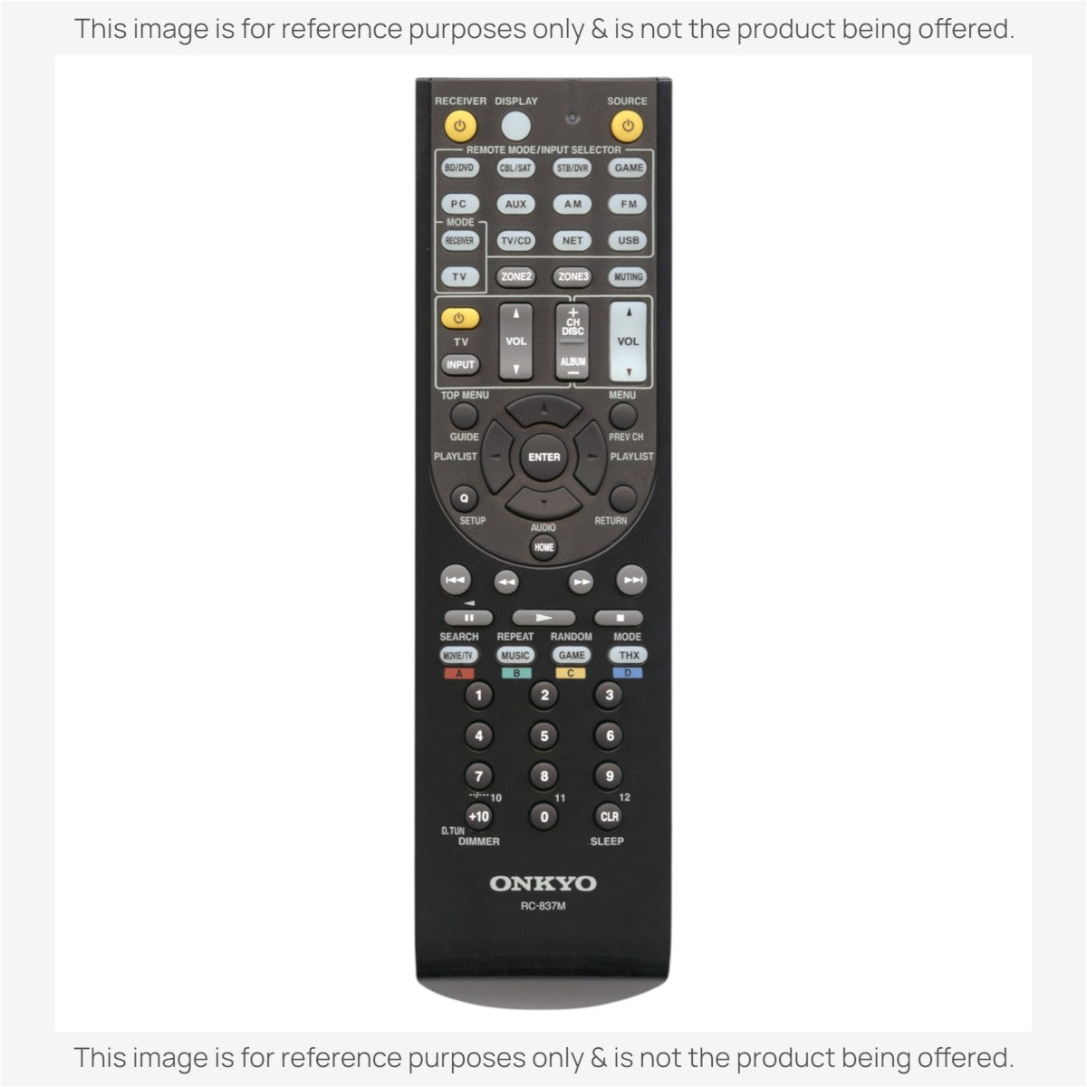 Onkyo RC837M Receiver Remote Control | RC-837M