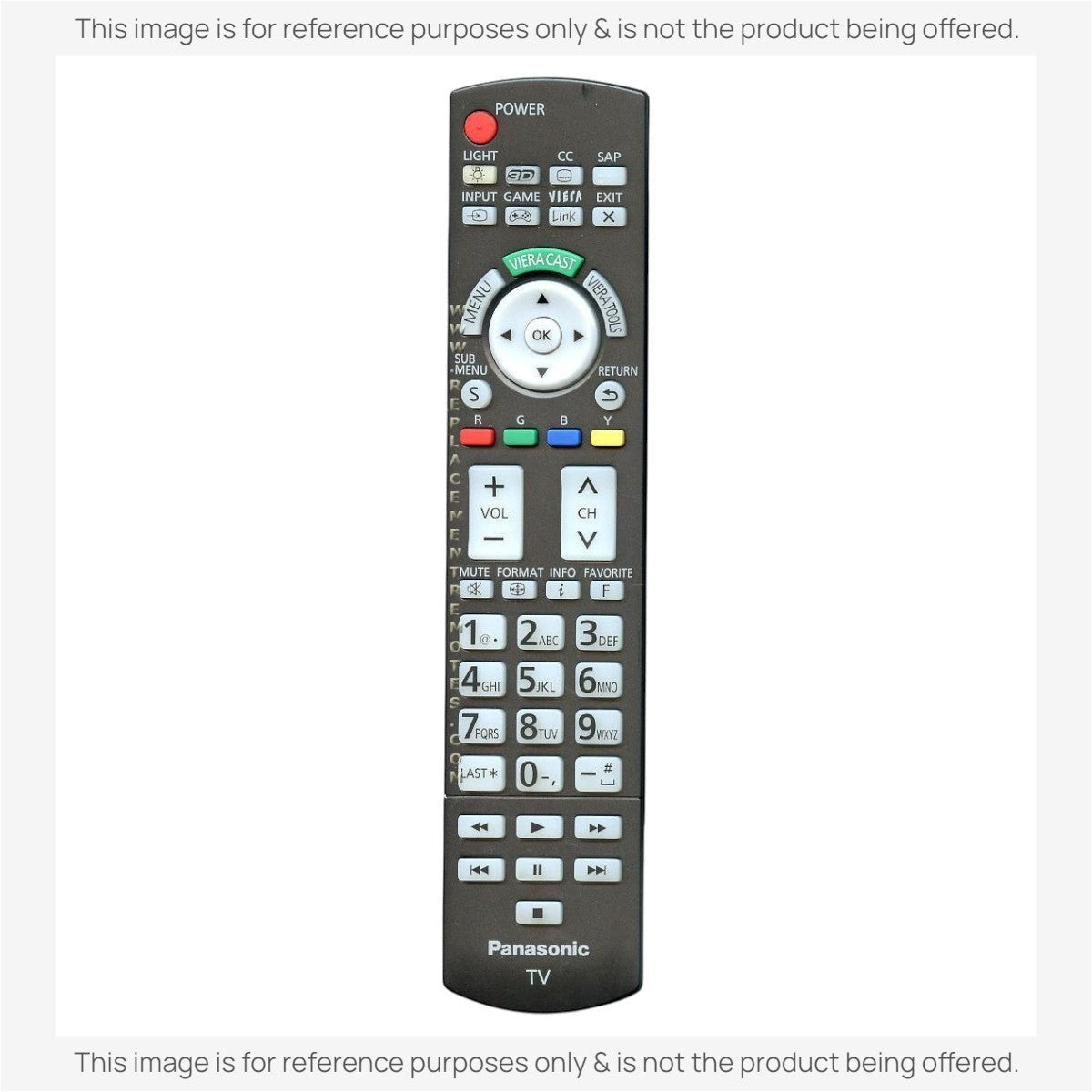 Panasonic N2QAYB000571 TV Remote Control