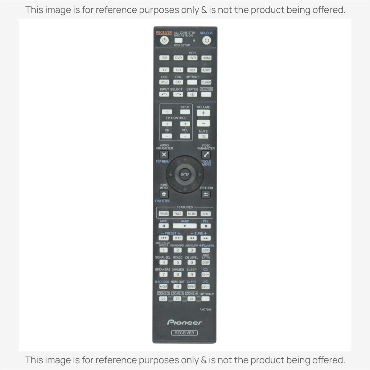 Pioneer AXD7666 Receiver Remote Control