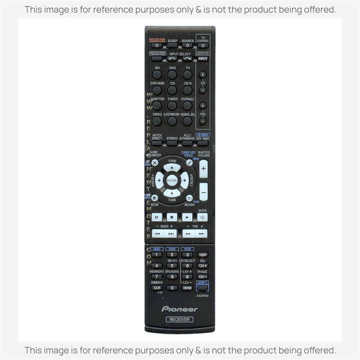 Pioneer AXD7619 Receiver Remote Control