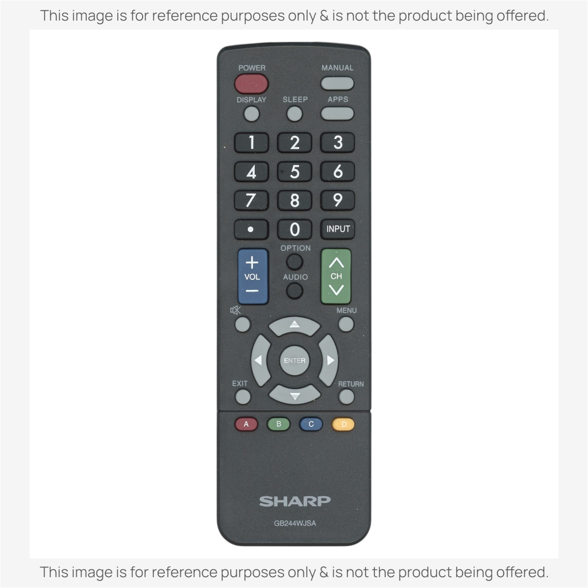 Sharp GB244WJSA AQUOS TV Remote Control - RRMCGB244WJSA