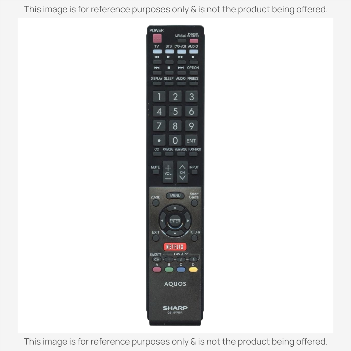 Sharp GB118WJSA Aquos Smart TV Remote Control | NETFLIX | IR - RRMCGB118WJSA