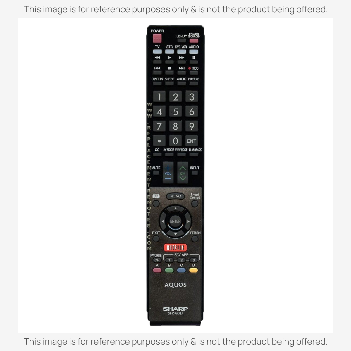 Sharp GB105WJSA Aquos Smart TV Remote Control | IR | Netflix - RRMCGB105WJSA