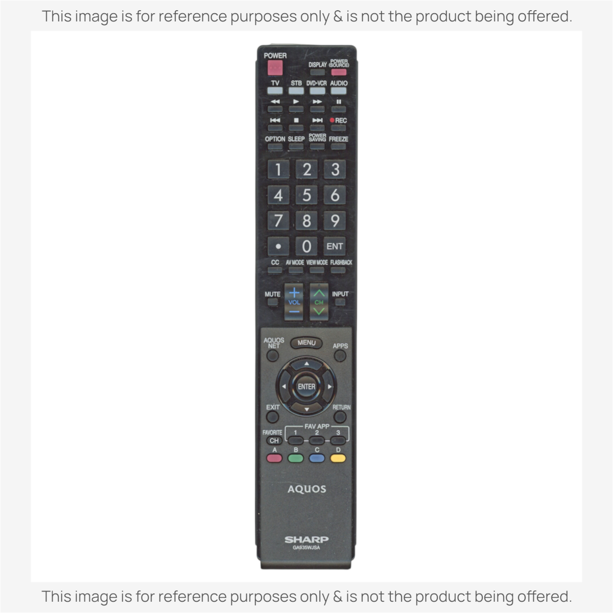 Sharp GA935WJSA TV Remote Control