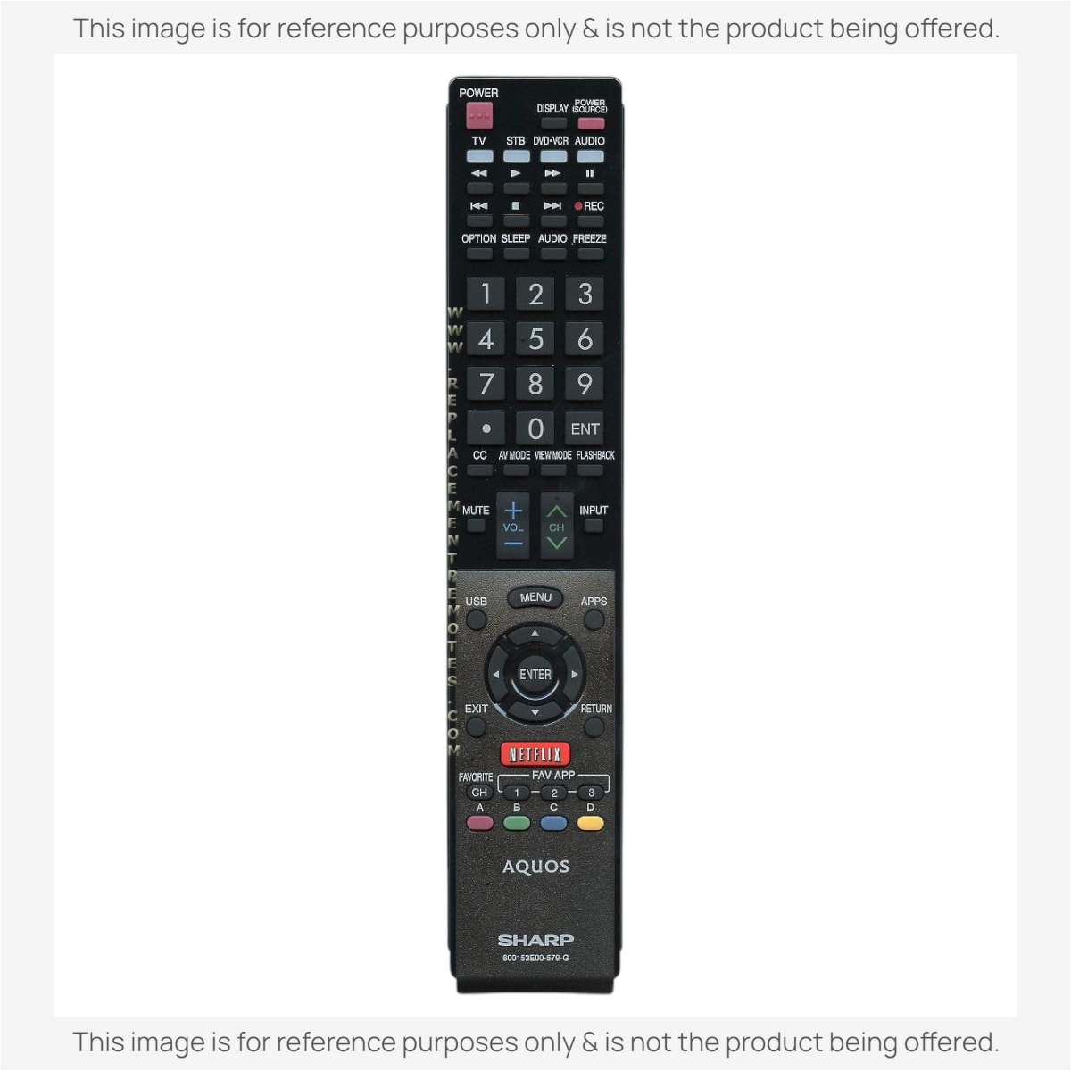 Sharp 600153E00579G TV Remote Control