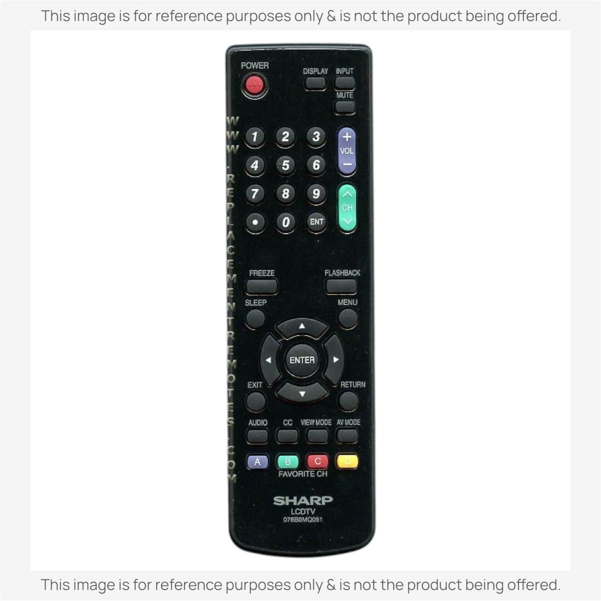 Sharp 076B0MQ051 TV Remote Control