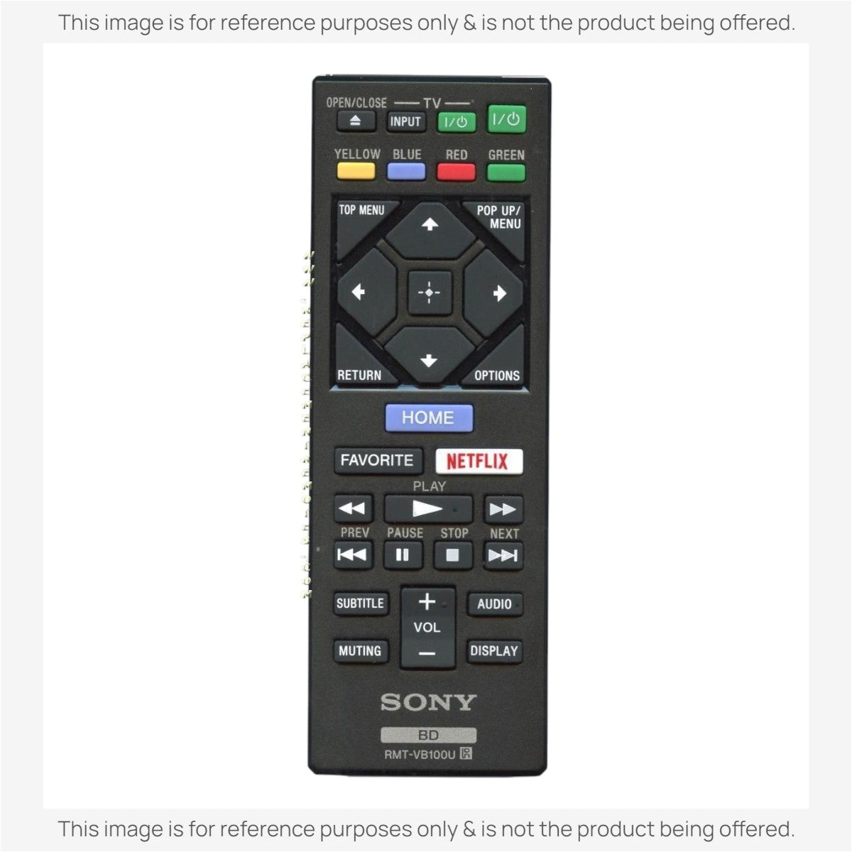 Sony RMT-VB100U Blu-ray Disc Remote Control - 1-492-954-21