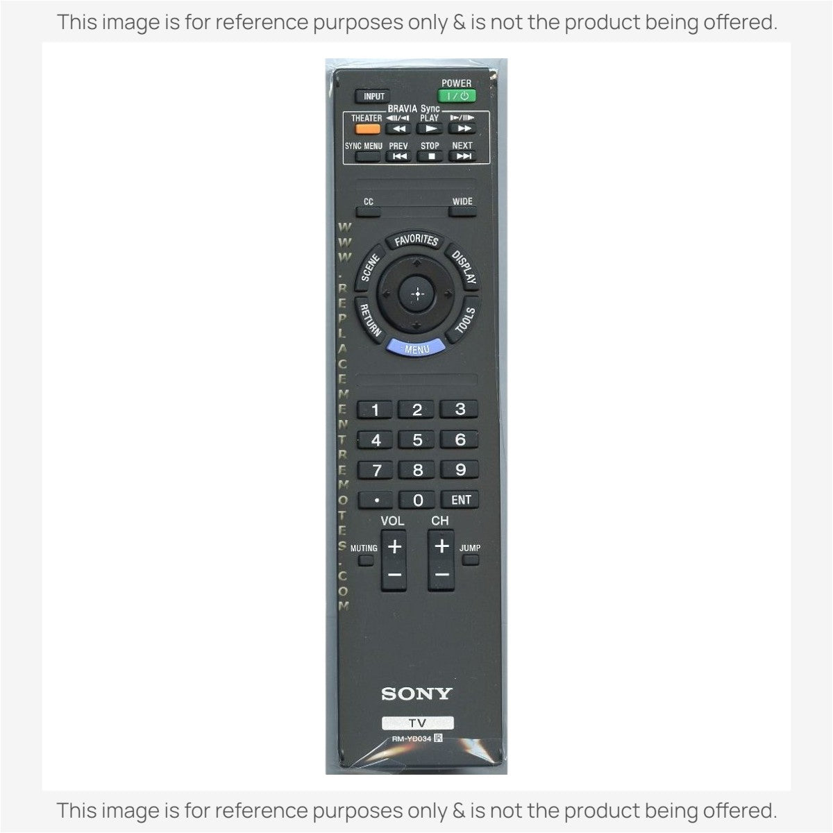 Sony RM-YD034 TV Remote Control - RMYD034