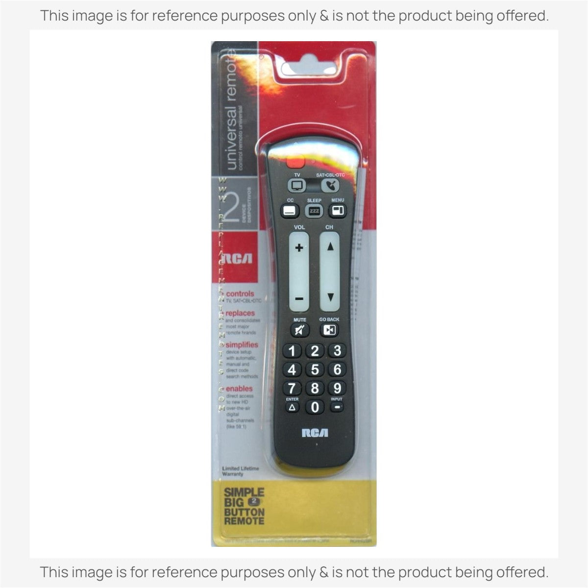 RCA RCRH02BR 1-Device Universal Remote Control