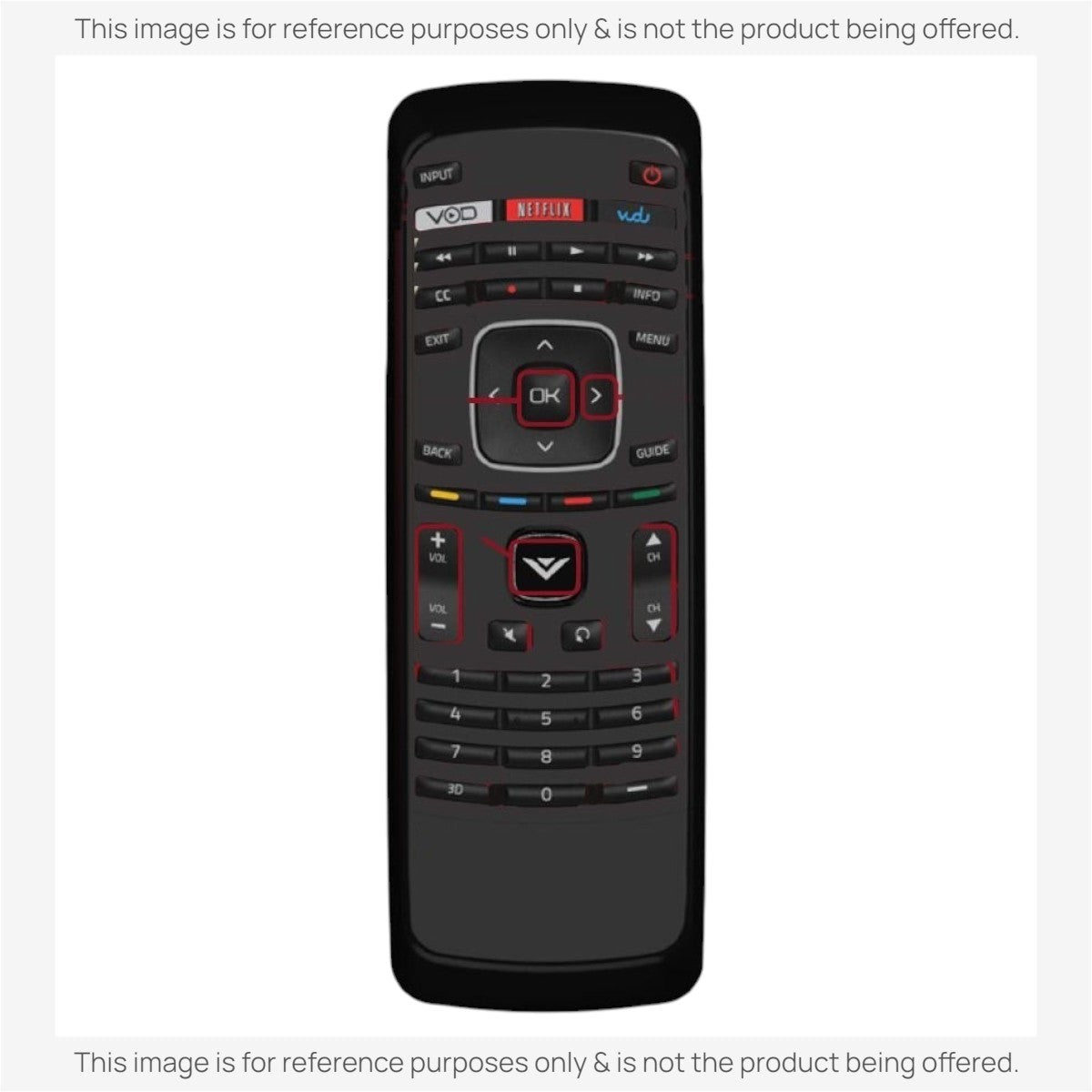 Vizio XRV1D3 TV Remote Control - QWERTY keyboard