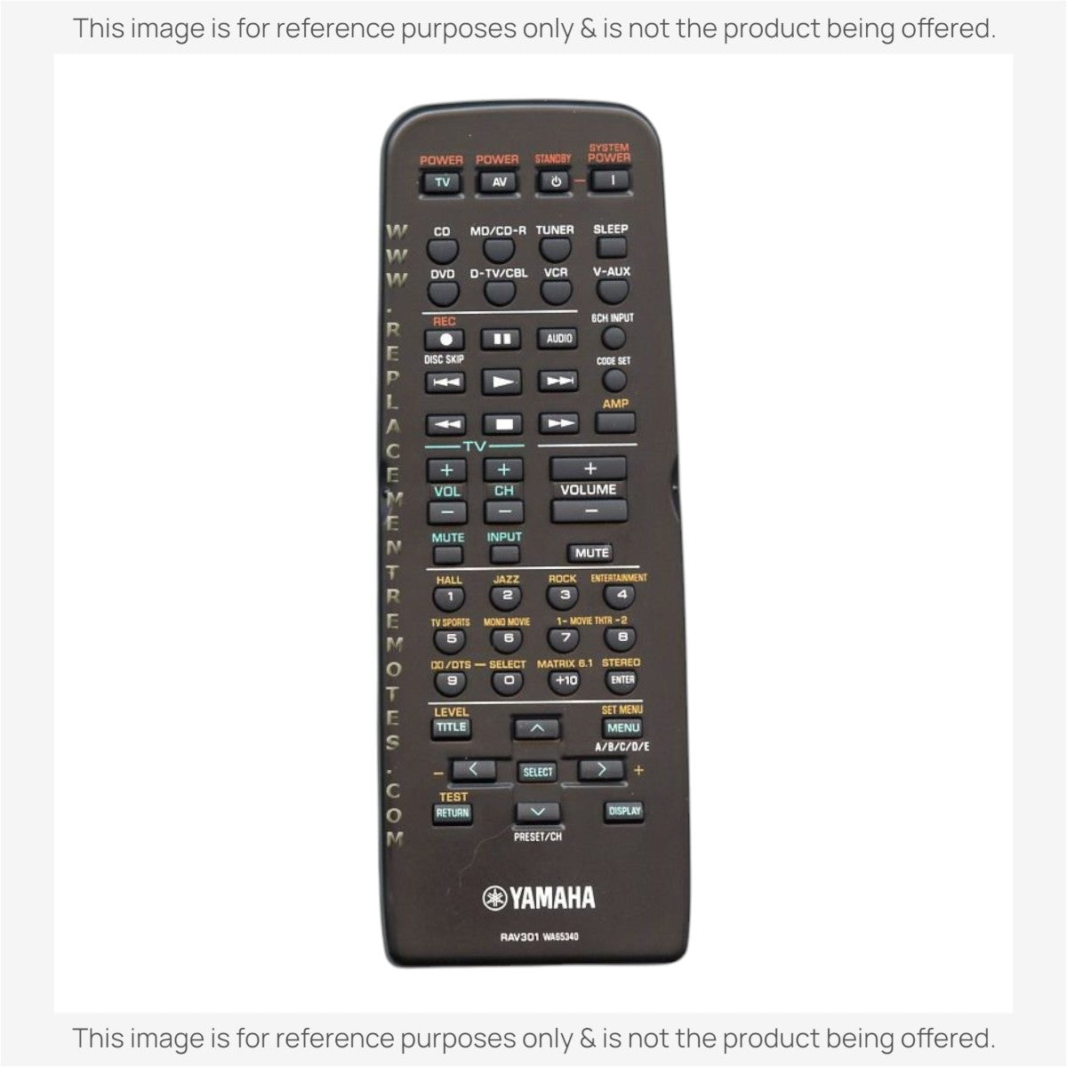 Yamaha RAV301 Receiver Remote Control