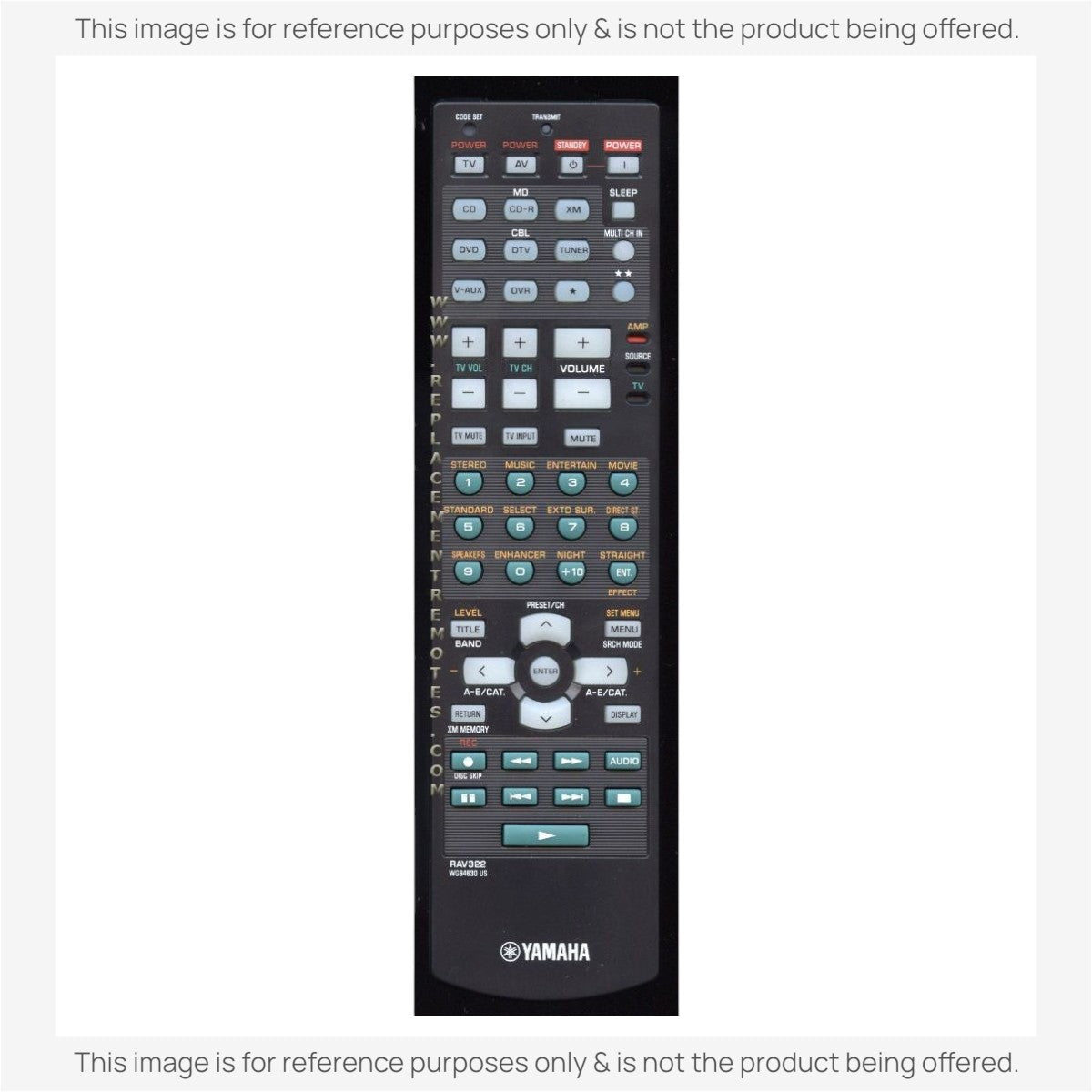 Yamaha RAV322 Receiver Remote Control