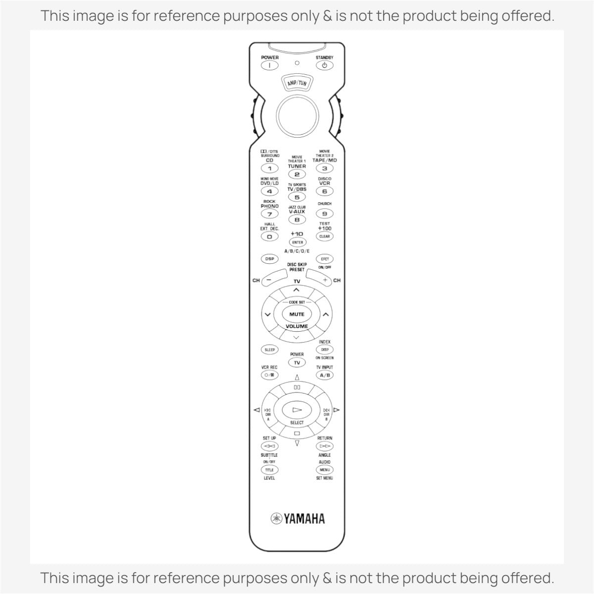 Yamaha V2686500 Receiver Remote Control