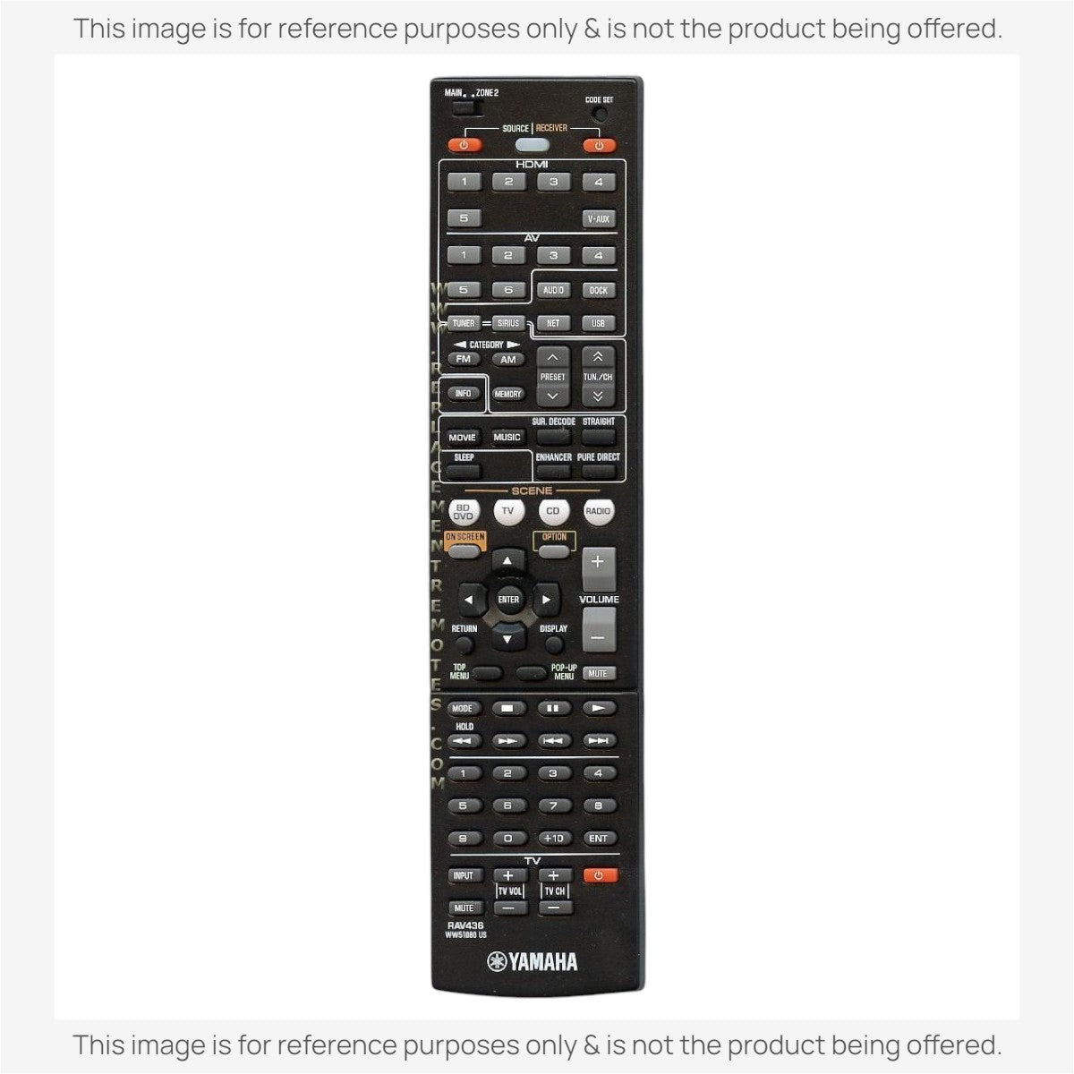 Yamaha RAV436 Receiver Remote Control