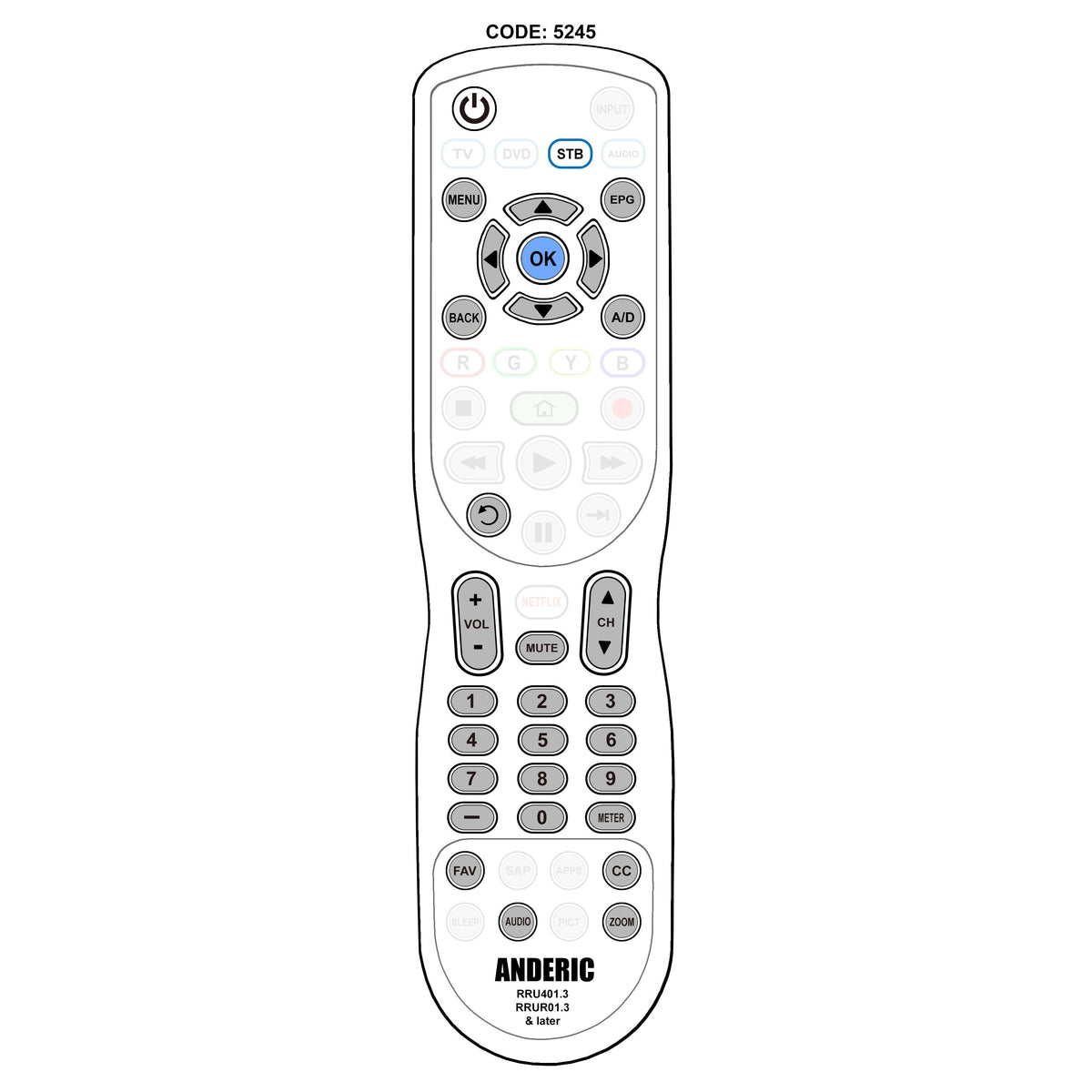 Digital Stream DTX9950 DTX9900 Digital TV Tuner Converter Remote Control